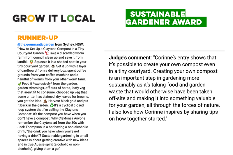 Sustainable Gardener Award